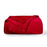 Aisbo Kuscheldecke flauschig Decke Sofa- warm Decke Fleece Rot für Couch, kleine Wohndecke weich Fleecedecke 130x150 cm als Sofadecke Couchdecke