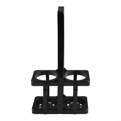 Honseadek Cesta plegable para botellas de cerveza, transportador de plástico con asa para múltiples botellas, diseño compacto y portátil para karaoke, bar o uso doméstico (color negro)