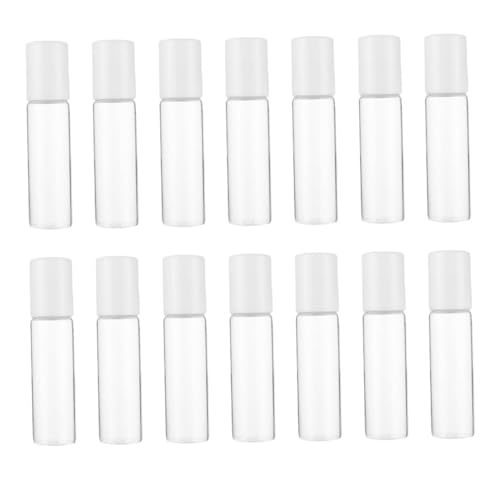 LALADEFIEE 15 Frascos Roll-On de Vidrio de 5 Ml Frascos Roll-On Vacíos y Recargables para Aceites Esenciales Perfumes y Cosméticos Resistentes a Fugas Portátiles para Viaje