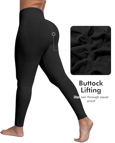 Image of ATHVOTAR Workout Gym Leggings Women, High Waisted Seamless Butt Lifting Scrunch Butt Sports Leggings