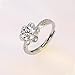 Wycian Halo Rings for Women 14K White Gold Ring Guard Silver Moissanite Flower with Cubic Zirconia Size 10.5 Fashion for Ladies Anniversary Jewelry