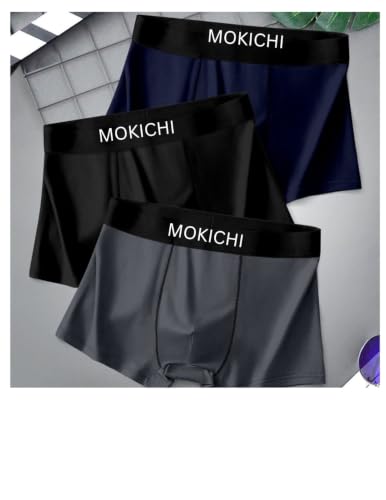 Image of Men's Ice Silk Boxer Briefs Pack of 3 | Ultra Soft Breathable Stretch Trunks | Moisture Wicking Quick Dry Innerwear | Comfortable Mid Rise Underwear