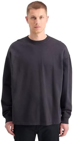 Scotch & Soda Men's Core-3 Crosses Sweatshirt, Black, XXL
