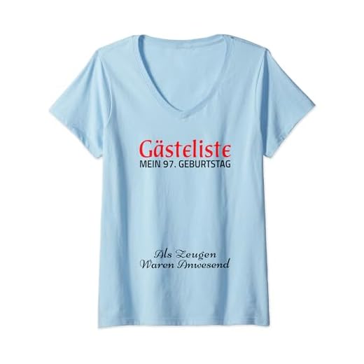 Mujer Gästeliste Mein 97. Geburtstag Libro de visitas Firma Camiseta Cuello V