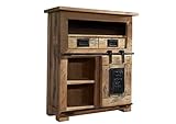 EDLES DESIGN - Die naturgegebene Oberfläche des aus Mango gefertigten Holz-Sideboards macht den rustikalen Multifunktionsschrank zum Highlight in Badezimmer, Schlafzimmer, Wohnzimmer oder Flur