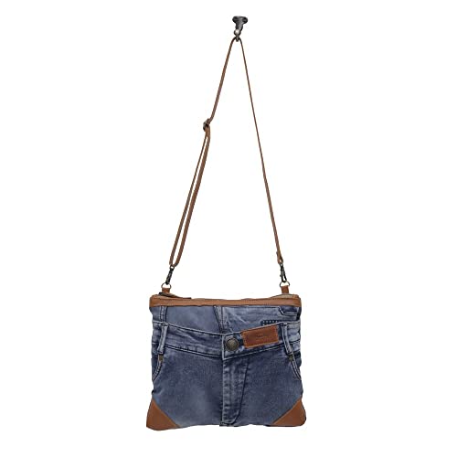 Myra Bag Western Leather Crossbody Bag for Women - Upcycled Canvas Shoulder Bag Janesa Kaftan4