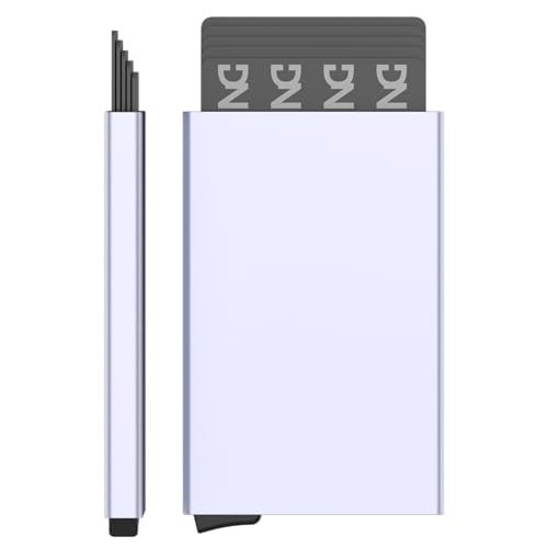 DarNova Porta carte in metallo protezione RFID - Porta carte di credito automatico in alluminio resistente uomo e donna portafoglio minimalista per carte, documenti d'identità e documenti - Design