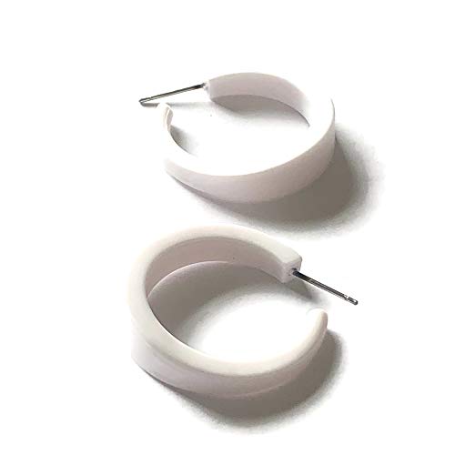 Lola Hoop Earrings, Hypoallergenic Hoop Earrings for Women, Made With Surgical Steel & Lucite, Lightweight & Comfortable, Hand-Made In The USA, 1.25” Diameter2