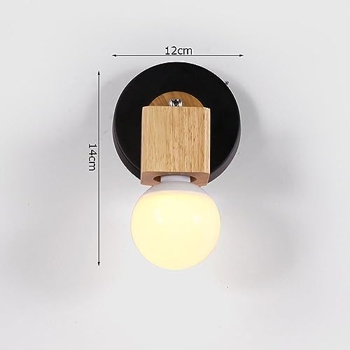 Aplique de pared madera E27 de estilo japonés y diseño ajustable para dormitorio 8
