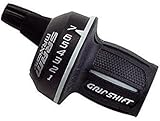 SRAM MRX Comp Drehgriff-Schalter - Technologie: 2:1 Übersetzung & SRS Technologie für leichtgängiges und präzises Schalten - Gänge: 5- / 6- / 7- / 8-fach hinten, 3-fach vorne - Ganganzeige: Quick View - Material: 50mm Griff (extra weich) aus Emp^ilon, Gehäuse aus leichtem Grilon mit Spritzguss-Finish - Kompatibilität: Shimano Schaltwerke, SRAM- und Shimano-Umwerfer - Sonstiges: gedichtete Seilzugöffnung; wahlweise indexiert oder mit Mikro-Rasterung