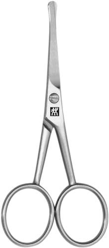 ZWILLING Tijeras para pelos de nariz y orejas (filo recto, punta redondeada para un corte seguro, forma ergonómica), Premium, 105 mm