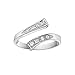 Ritastephens Sterling Silver Crossover Cubic Zirconia Adjustable Ring or Toe Ring
