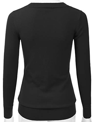 Image of EIMIN Women's Long Sleeve V-Neck Slim Fit Pullover Soft Knit Top Sweater (S-XL)