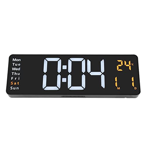 Horloge numérique LED grand écran télécommande murale pour bureau - 8