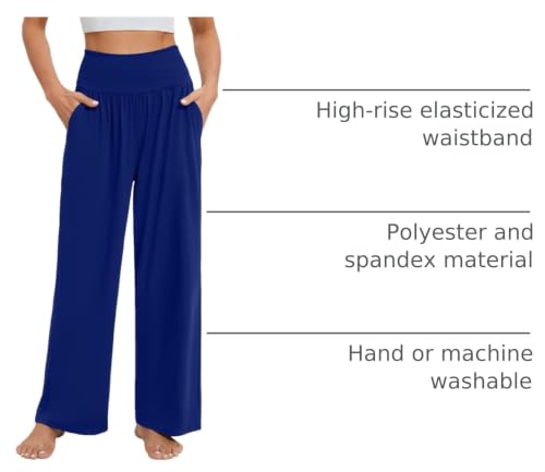 Image of Gracyoga Wide Leg Yoga Pants for Women Casual Loose Cozy Sweatpants High Waisted Lounge Pajama Flowy Pants With Pockets
