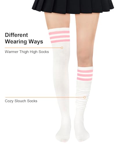 Century Star Womens Casual Stripes Thigh High Long Socks-Thin Over the Knee High Stocking Thigh High Tights Boot Socks2