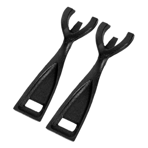 ABOOFAN 2pcs Cast Iron Steak Plate Fork Clips Heavy-Duty BBQ Tongs - Design for Grilling and Teppanyaki Cooking Lightweight and Easy to Clean