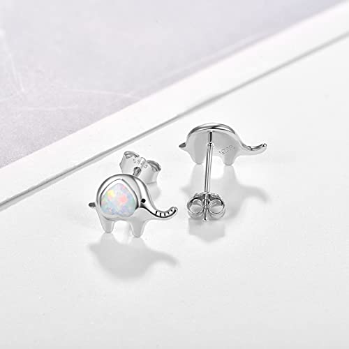 Pendientes de elefante plata pequeños para uso diario de mujer 2