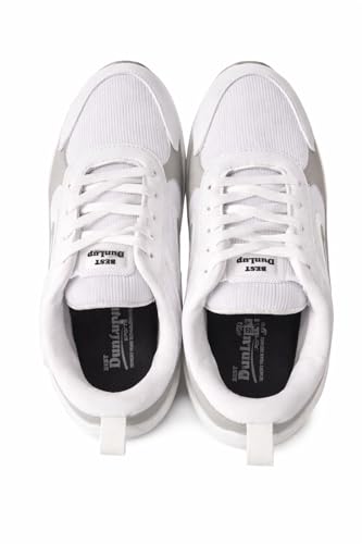 Image of Men's High Top Sports Shoes, White and Grey, Mesh and Synthetic, Lace-Up Running Trainers with EVA Cushioning, Water Resistant, All Weather Grip