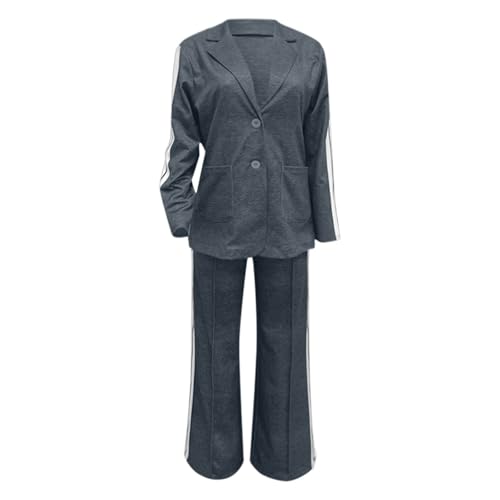 uhnmki Jasperbelly Women's Lapel Long Sleeve Casual Suit, Jasperbelly Casual Suit, Women's 2 Piece Casual Suit2