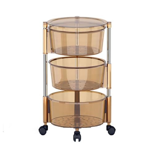 Estante de almacenamiento de acero inoxidable y PVC con cesta giratoria 2