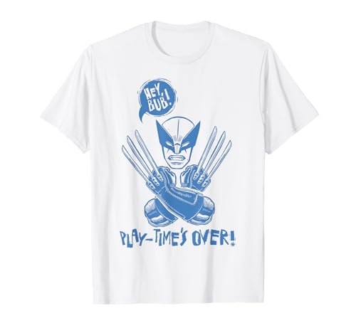 T-shirt X-Men Wolverine Marvel bleu idéal pour style geek casual