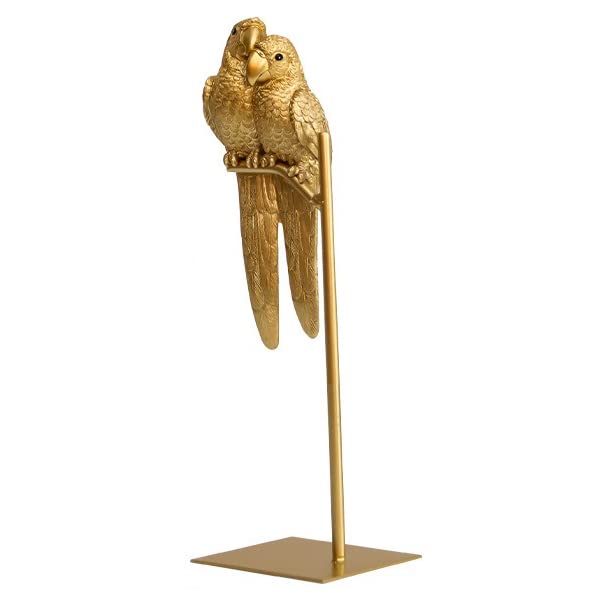 EdirFtra Figurine Home Decor, Resin Parrot Statue, Collectible Lover Parrot Sculpture Decorative, Resin Lifelike Bird Ornament for Desktop Bookshelf Office Living Room,C
