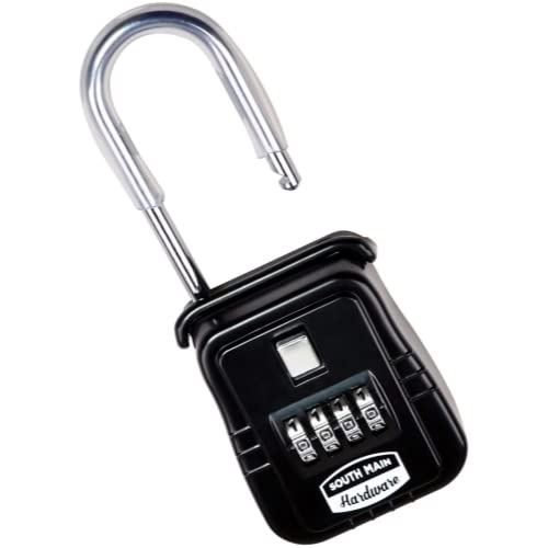Shackle Mounted Key Storage Box With Resettable Lock Combination, Black, 1-Pack #TOP2