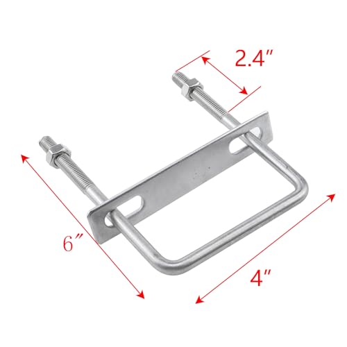 Image of 2pcs Hardware U Bolt Stainless Steel U Clamp U Bolt Brackets with Nuts and Plate 4 inch W x 6 L