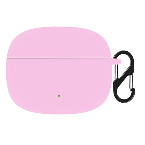Image of Anvique Silicone Case Cover for Oneplus Nord Buds 4 Pro, Scratch Resistance, Shock Absorption, with Premium Carabiner (Pink)
