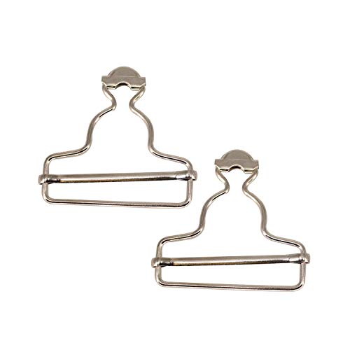 WedDecor Metal Mono & Delantal Color Plateado Hebillas Ajustable Broches Tira Pasadores Cierre Cierres para Tirantes, Bolsas, Baberos, Mono, Vestidos, 45mm - Plateado, 45MM