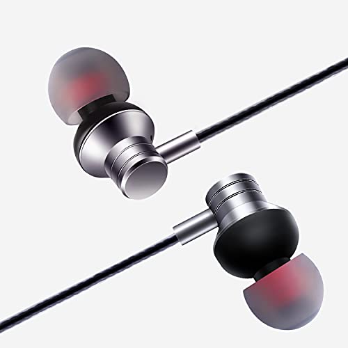 Empsun Wired Earbuds Headphones With Microphone Stereo Bass Earphones Noise Isolation In-Ear Headset Compatible With All Smartphones Tablets Ipod Ipad Mp3 Player That With 3.5 Mm Interface(Silver) #TOP4