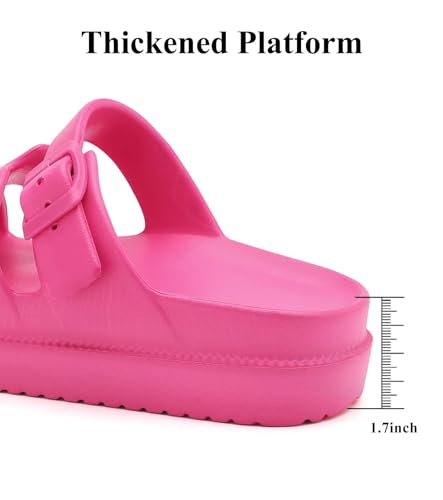 Image of Haifago Women's Platform Sandals with Arch Support, Summer Beach Slides Adjustable Buckle Comfortable Lightweight EVA Slip on Slide