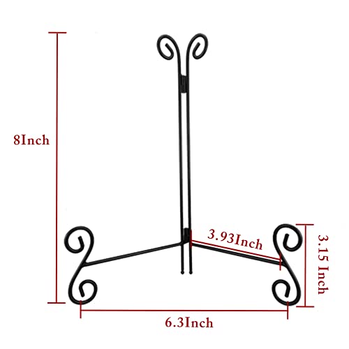 HEMYLU Easel Stand, 8 Inch Plate Stand, 1 Pack Metal Plate Holder for Display, Iron Plate Stands for Picture Frame Record Album Collectibles - Thumbnail 6