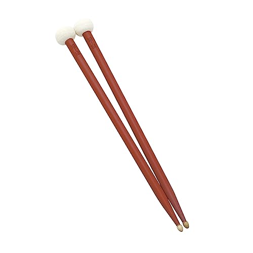 Par de baquetas de madera con punta de fieltro doble miniatura 6