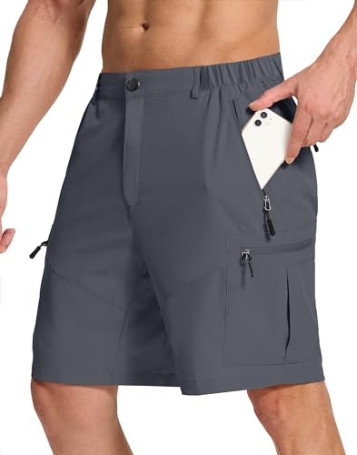 Men's Hiking Cargo Shorts with 6 Zipper Pockets