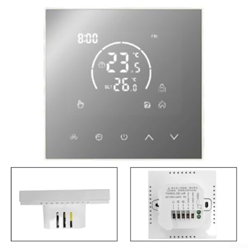 Termostato inteligente de panel de control de temperatura para sistemas de calefacción eléctrica y de agua con bloqueo infantil (calefacción de caldera de gas)