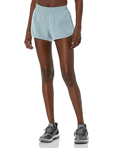 Short sport femme Adidas Pacer gris chiné taille haute extensible XXL