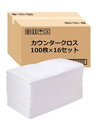 ストリックスデザイン カウンタークロス 100枚×16セット ホワイト 約30×61cm 使い捨て 不織布 ふきん テーブルダスター 業務用 J-117