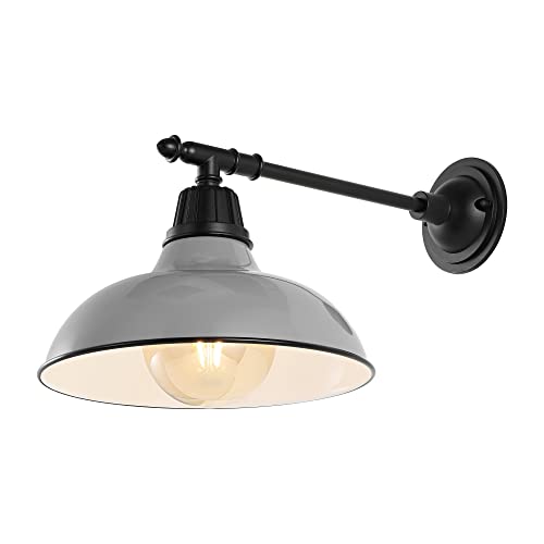 Image of JONATHAN Y Wallace 1-Light Outdoor 12.25 inch Wall Sconce, Gray /Black