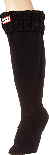 HUNTER Calcetines para mujer con 6 puntadas tipo bota - negro - Large