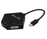  GuangDa Thunderbolt to HDMI+VGA+DVI Adapter, Mini DP （Display Port） to HDMI VGA DVI Gold-Plated Connector 3 in 1video Adapter, for MacBook Pro Mac Book air Surface Pro(Cobra Appearance)