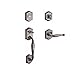 Baldwin SCWESXDECLTAR152 Reserve Single Cylinder Handleset Westcliff x Decorative with Traditional Arch Rose in Matte Antique Nickel Finish Left Hand