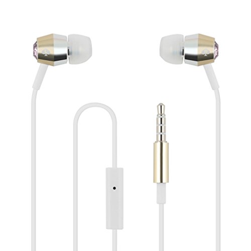 kate spade new york Earbuds [in-Ear Headphones] with Gold & Silver Trim - Vintage Rose