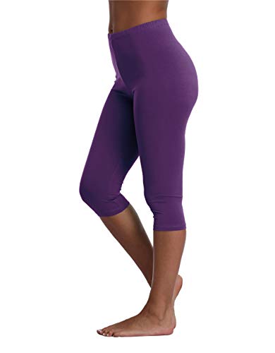 Image of Kotii Women's Lightweight Soft Capri Leggings Crop Leggings 3 /4 Stretch Yoga Pants