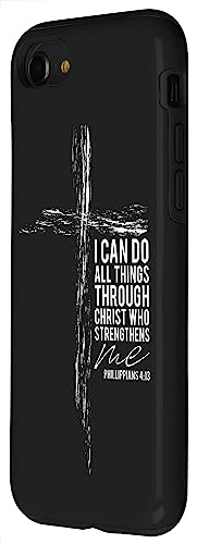 Christian Cross Religious Bible Verse Philippians 4:13 Faith Case for iPhone SE (2020) / 7/8 - image 2