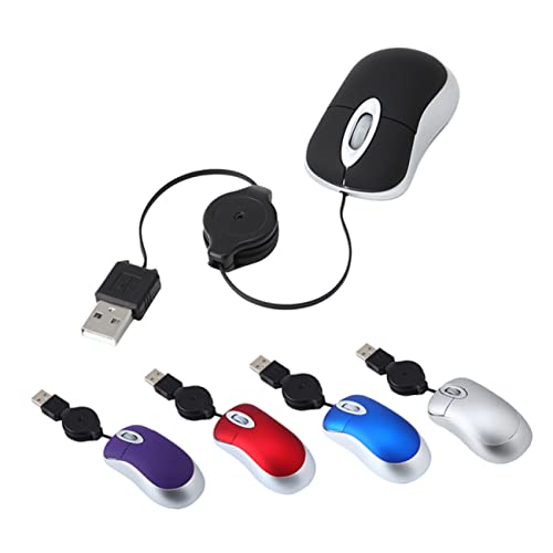 Ratón ergonómico portátil OSALADI con cable retráctil USB para evitar enredos 4