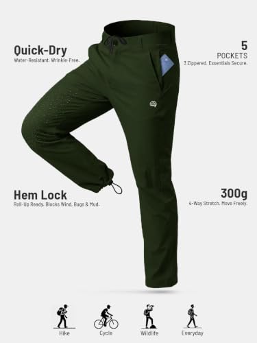 Image of Reccy Men's Trekking Hiking Camping Regular Fit Nomadic Lite Pants - Ultralight, Water Resistant, Highly Breathable, UPF 40 Sun Protection