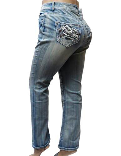 Jack David Y&F Rock & Stone Womens Plus Size Curvy Stretch Relaxed Fit Straight/Skinny/Bootcut Denim Jeans Pants3