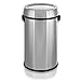 Alpine Industries 17-Gallon Stainless Steel Trash Can with Swing Lid - Heavy Duty Garbage Bin with Automatic Swing Closure for Odor Control - Trashcan for Home & Business Wastes (Swing Lid)